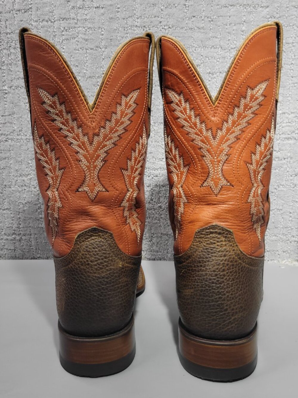 Tecovas The Doc Frontier Men's Size 11.5D Dark Chestnut & Rust Orange Boots - Picture 4 of 14